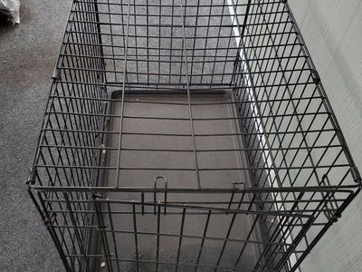 Black Wire Pet Crate - 30"L x 19"W x 21"H, Portable Folding Dog Cage w/ Tray