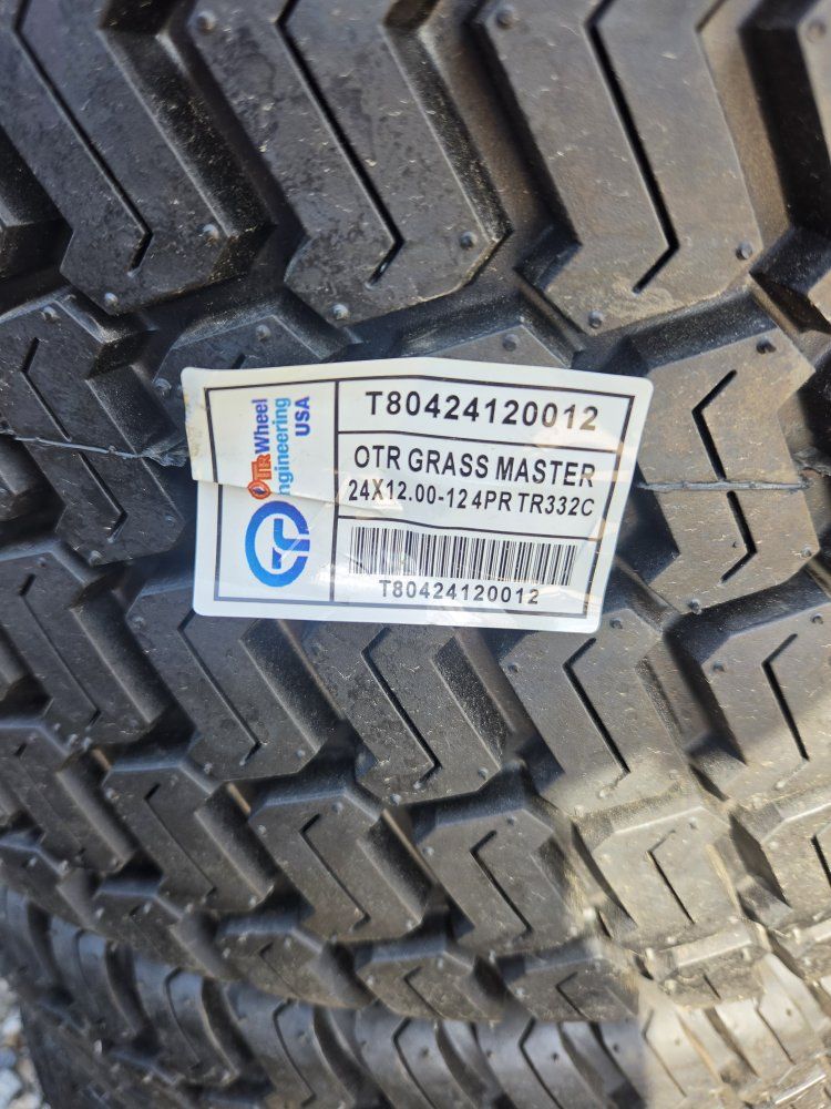 New OTR Grass Master 24X12.00-12 NHS TR332C Tires - Set of 3