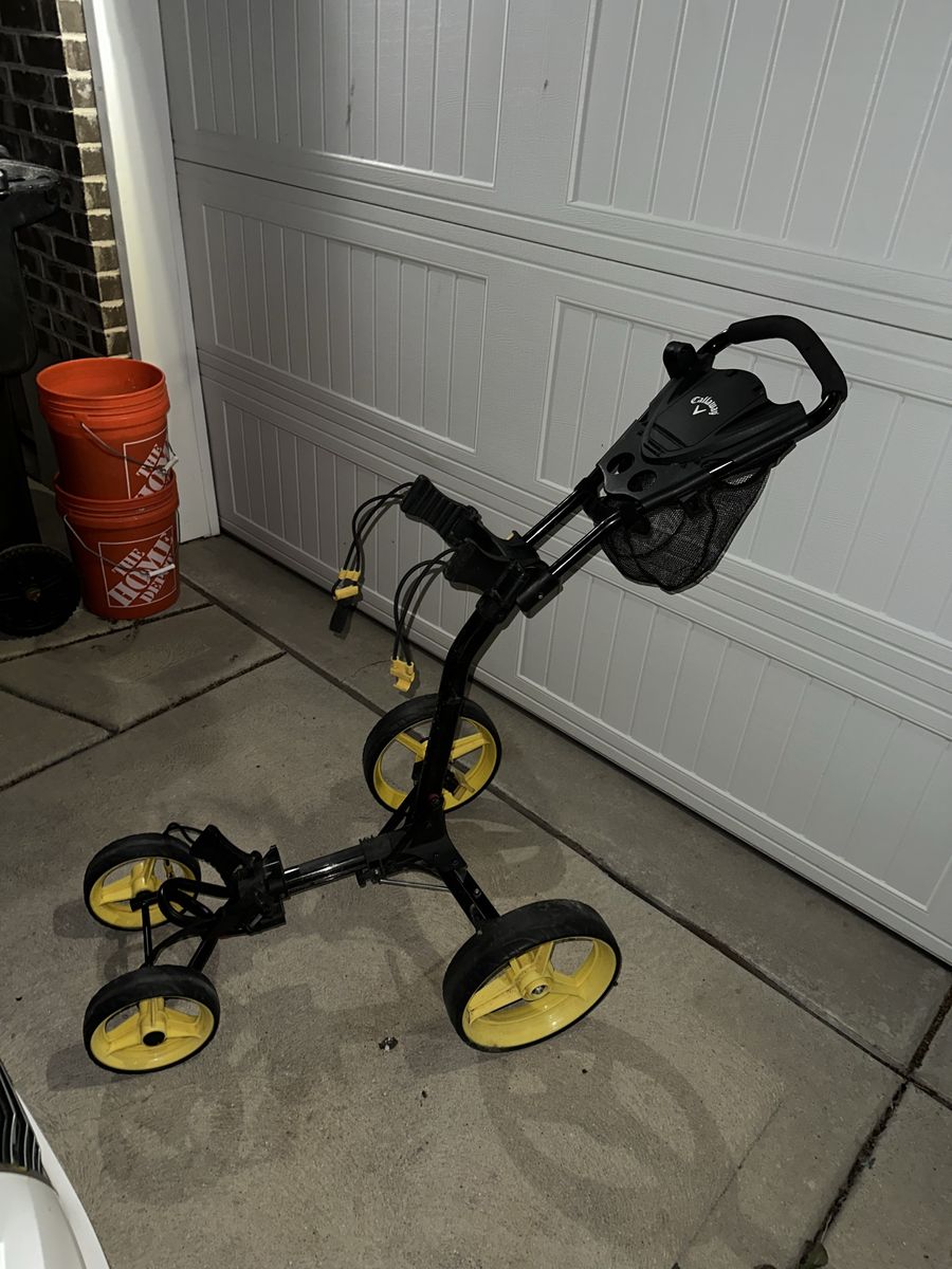 Callaway Trek 4-Wheel Push Golf Cart - Yellow/Black, Lightweight & Foldable