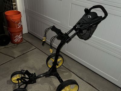Callaway Trek 4-Wheel Push Golf Cart - Yellow/Black, Lightweight & Foldable