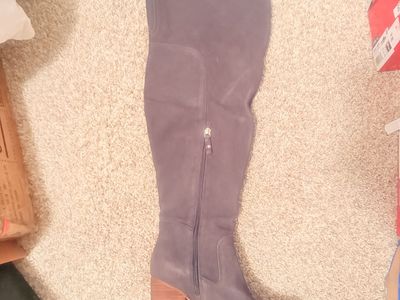 Kelsi Dagger Brooklyn LOGANOSWC Graphite Suede Wide Calf Tall Shaft Boots Size 8.5