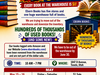 Eborn Books Warehouse Sale! All Books $1 each! Hundreds of Thousands of Books! Open Today!