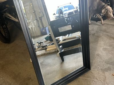 Large Black Framed Wall Mirror