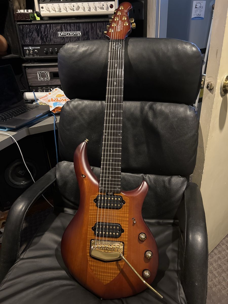 Ernie Ball Music Man Majesty 7-String Electric Guitar with Gold Hardware and Flamed Maple Top
