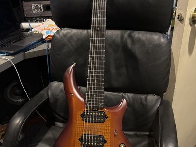 Ernie Ball Music Man Majesty 7-String Electric Guitar with Gold Hardware and Flamed Maple Top