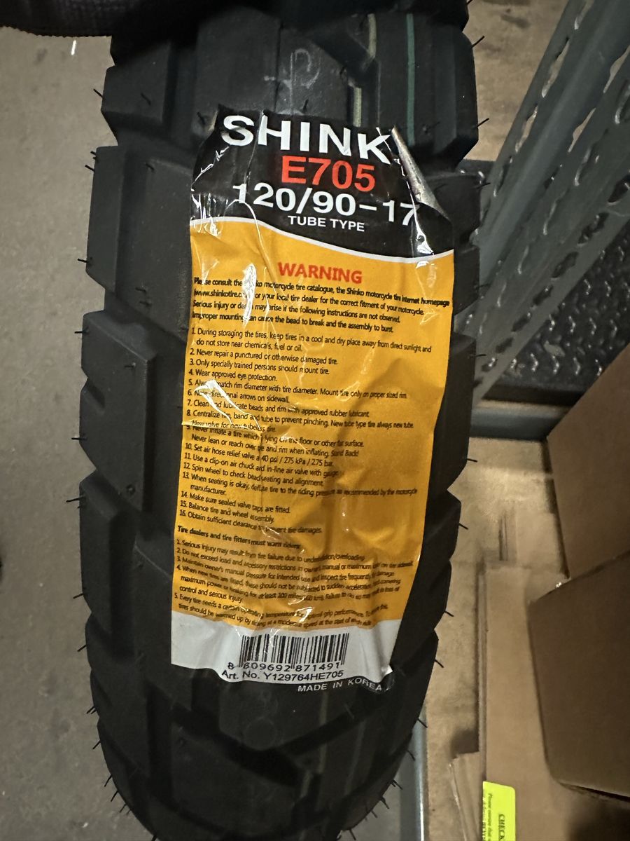 Shinko E705 120/90-17 tire brand new