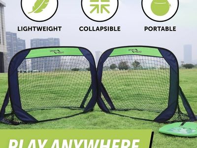 Sport Squad Portable Pop-Up Soccer Goals - Lightweight & Collapsible (Pair)