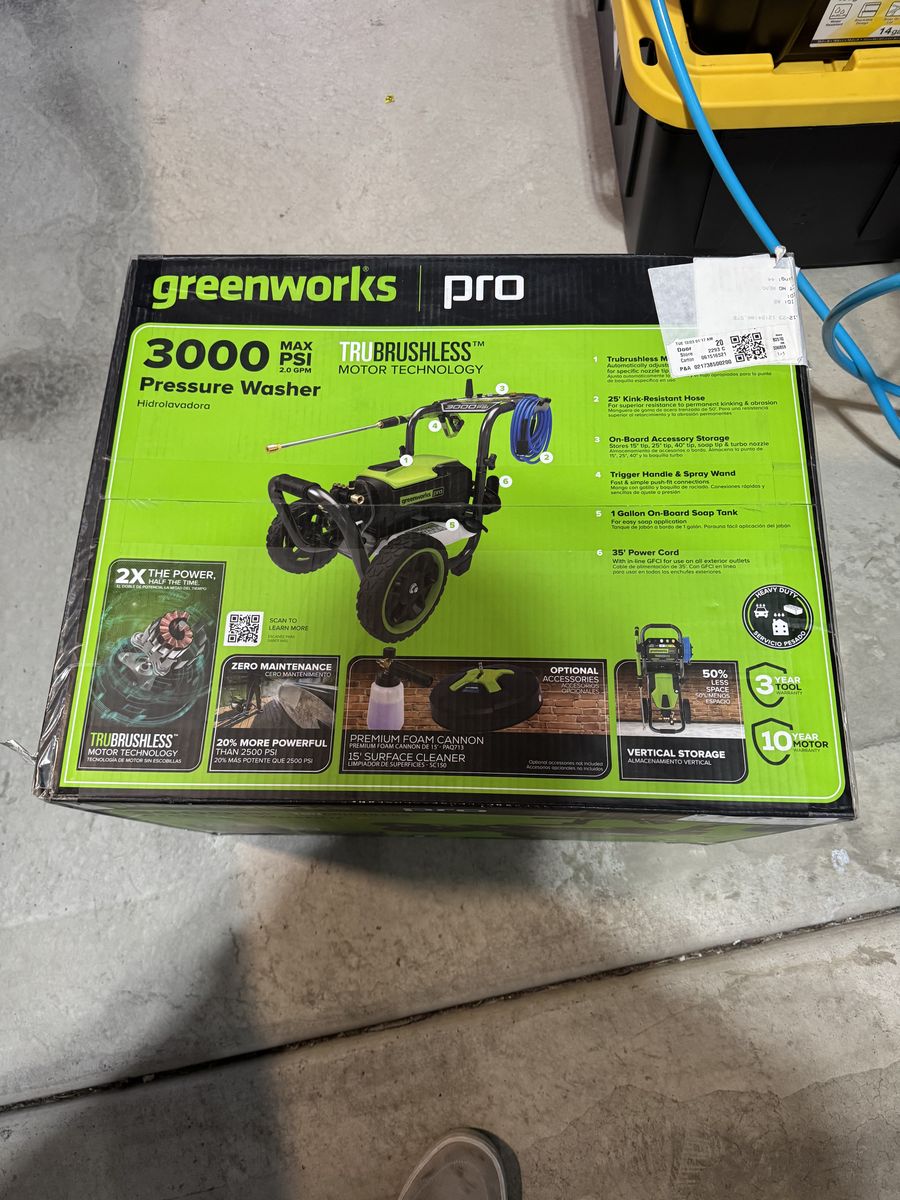Greenworks Pro 3000 PSI 2.0 GPM Pressure Washer