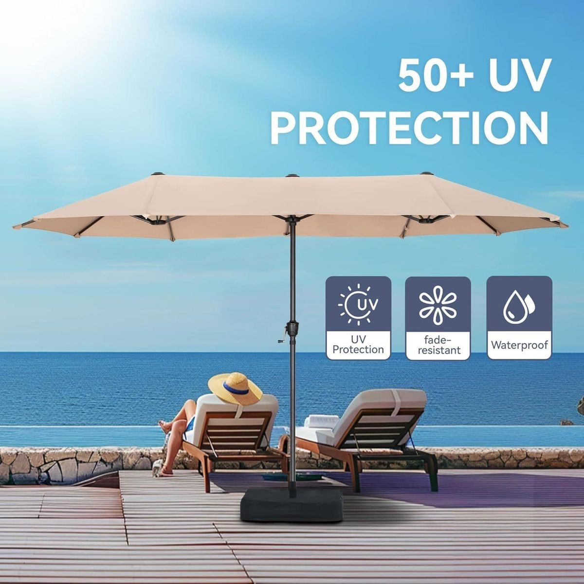 GREEN PARTY 13ft Rectangle Patio Umbrella