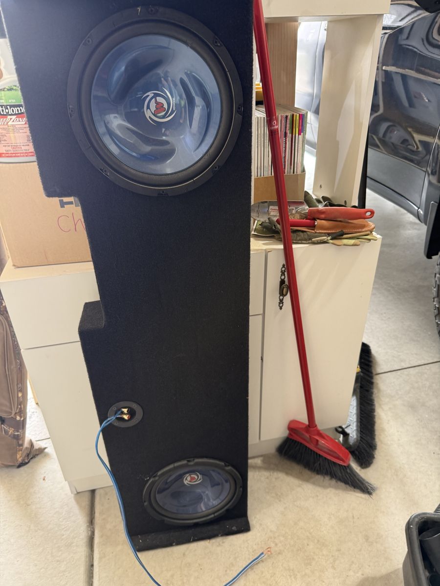 2019-2023 GM truck Kenwood Subwoofer with Enclosure - 10-inch, Dual Subwoofers, Black Carpet