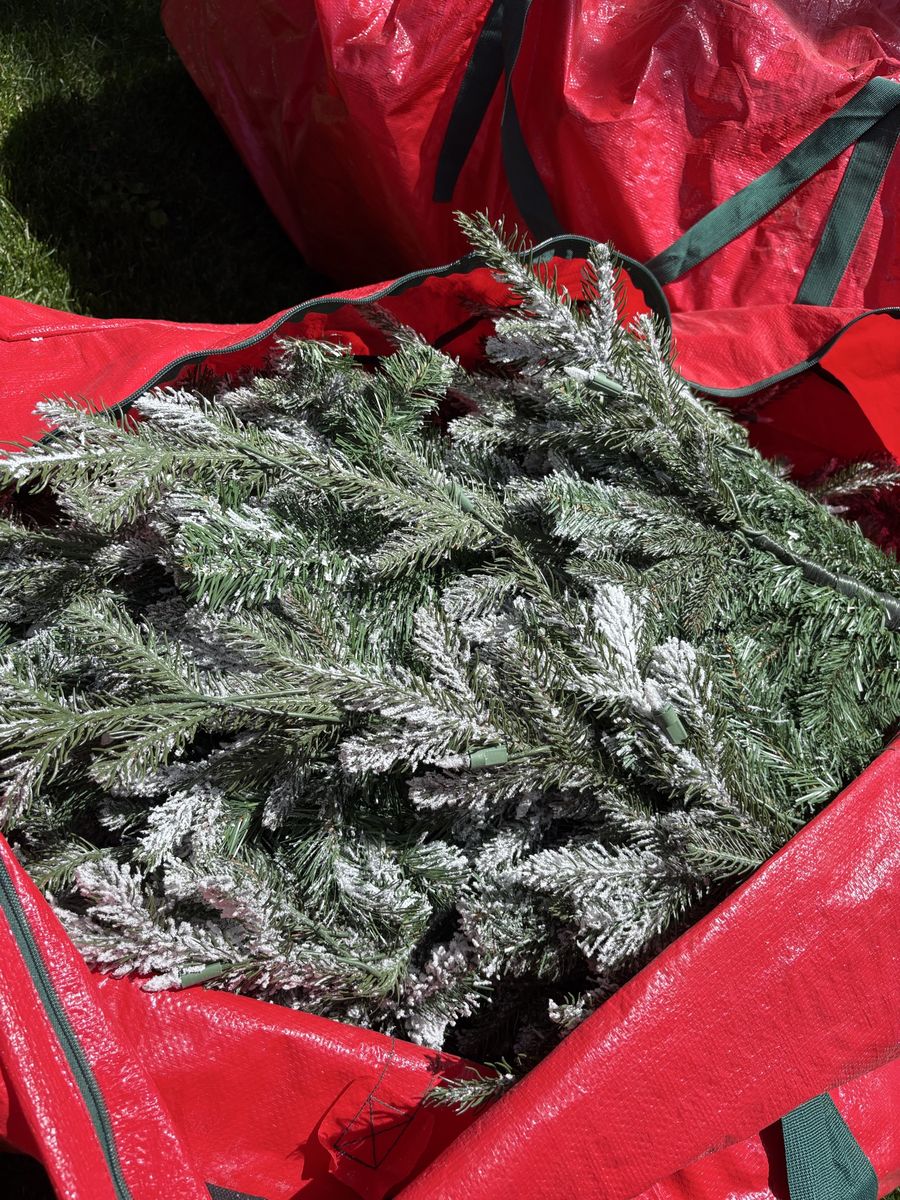 Frosted Artificial Christmas Tree - Green/White - 8ft