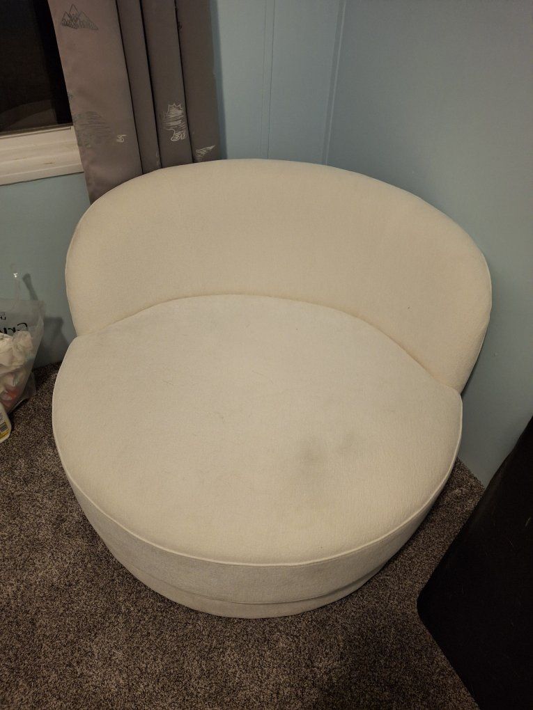 Cream Swivel Barrel Chair - Modern Accent Seating