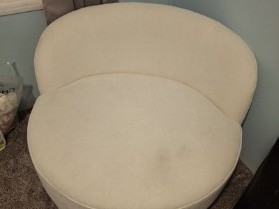 Cream Swivel Barrel Chair - Modern Accent Seating