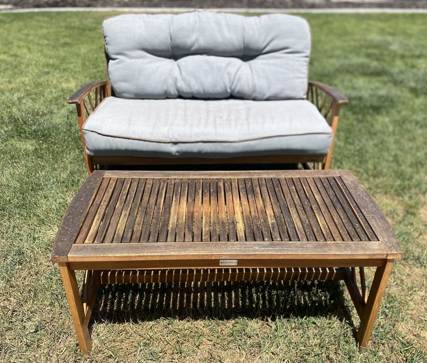 Outdoor Patio / Porch Safavieh Teak Wood Bench & Table Set