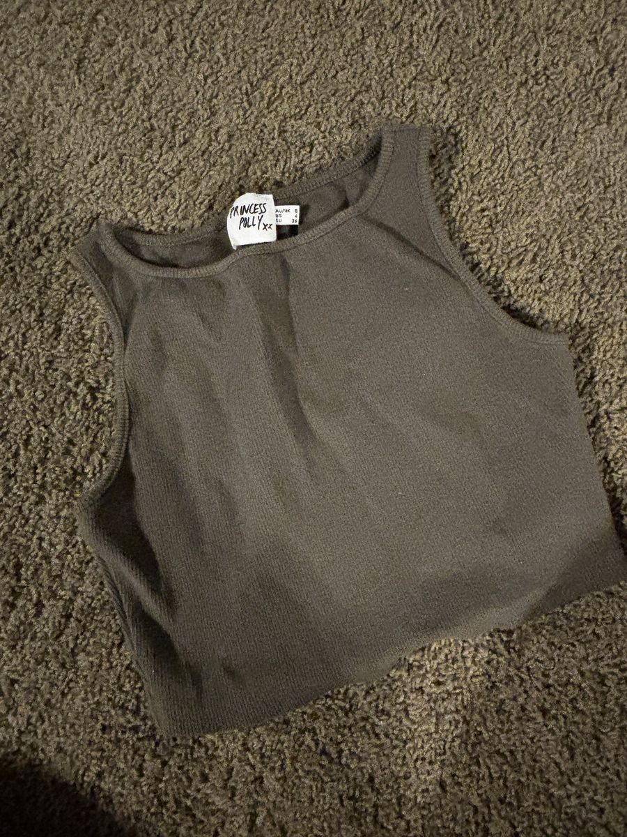Princess Polly Women's Red & Gray Ribbed Crop Tank Top Set, Size XXS