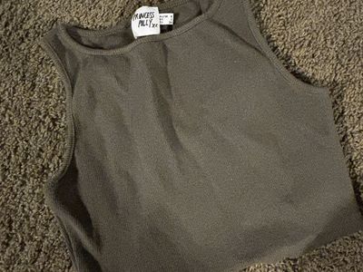 Princess Polly Women's Red & Gray Ribbed Crop Tank Top Set, Size XXS