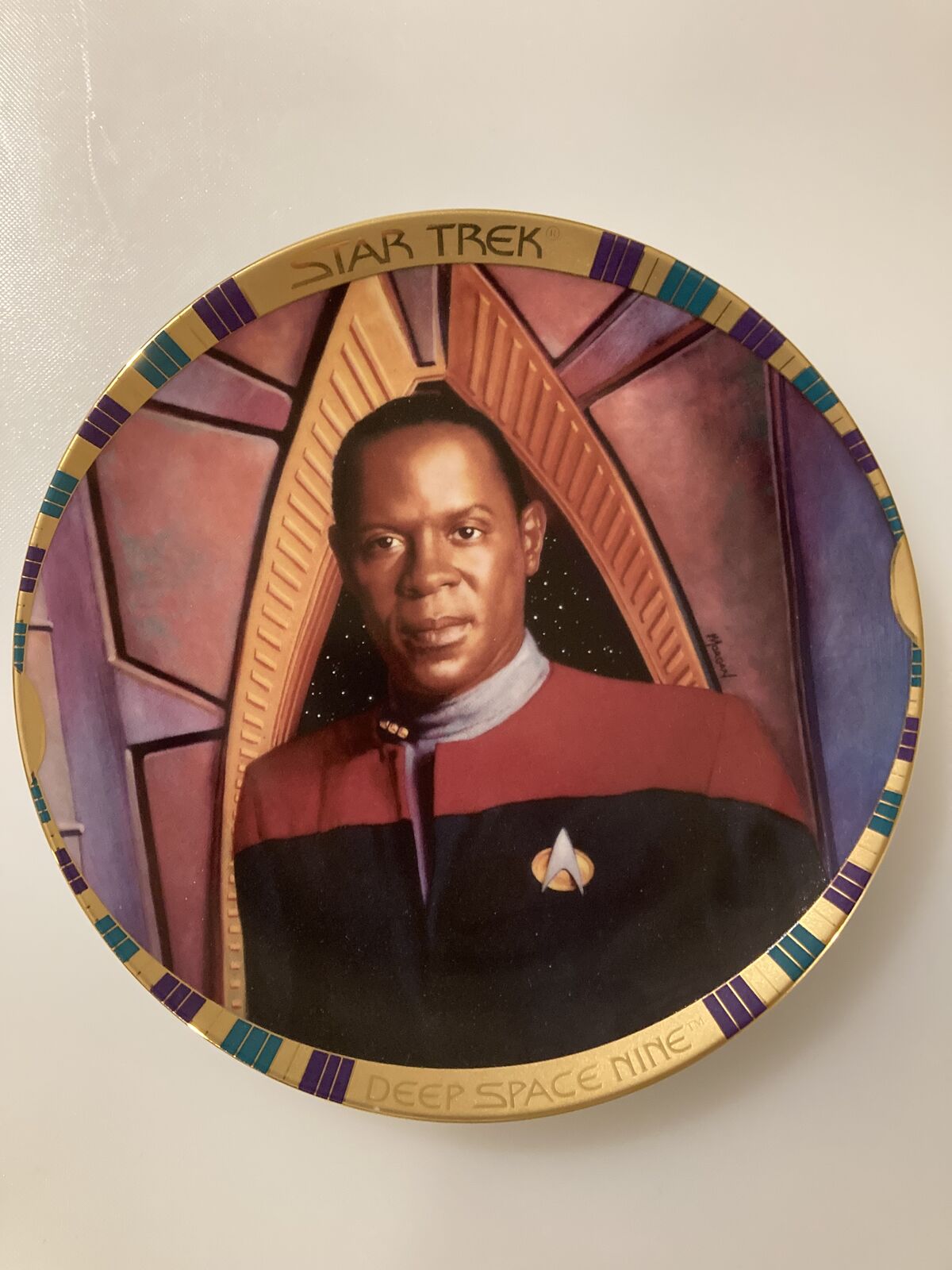Vintage Commander Benjamin Sisko, Star Trek DS9 Porcelain Collectors Plate -1993