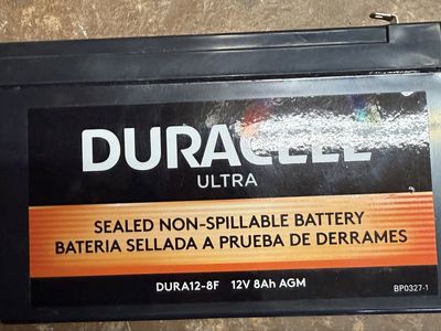Duracell Ultra DURA12-8F 12V 8Ah AGM Sealed Non-Spillable Battery