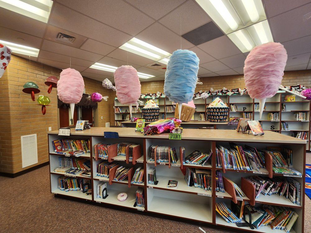 Wonka Theme  Decorations - Golden Ticket Banner, Cotton Candy, Ice Cream Cones & other oversized Candies