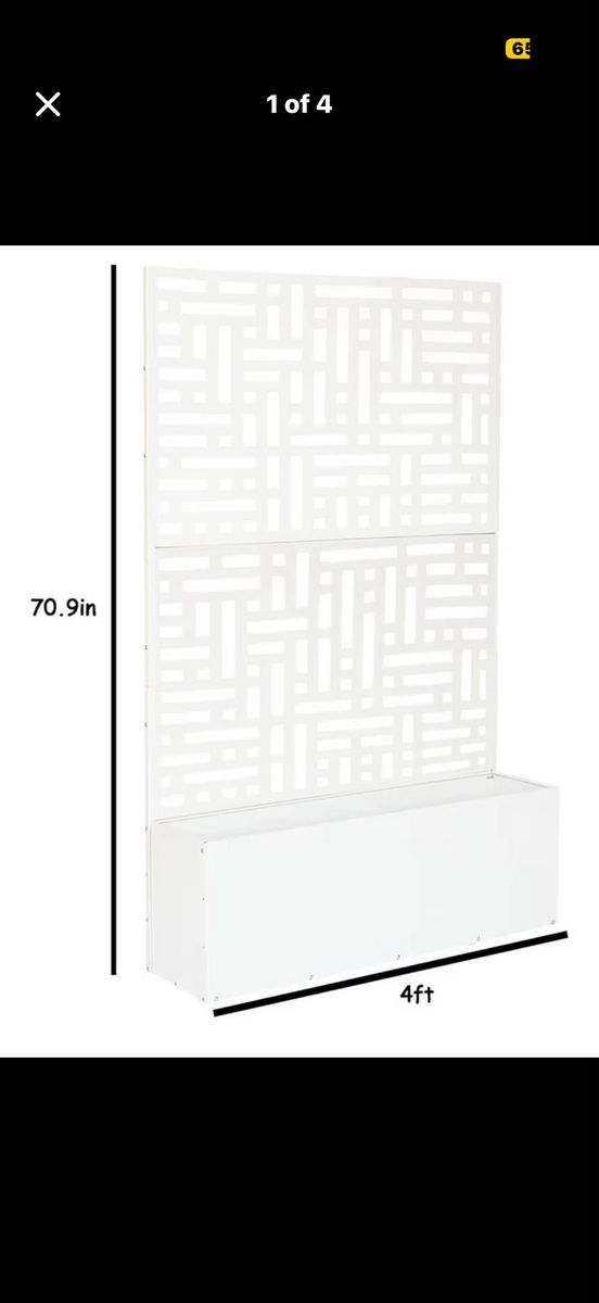 Brand New Modern Privacy Screen & Planter (white