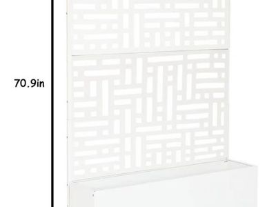 Brand New Modern Privacy Screen & Planter (white