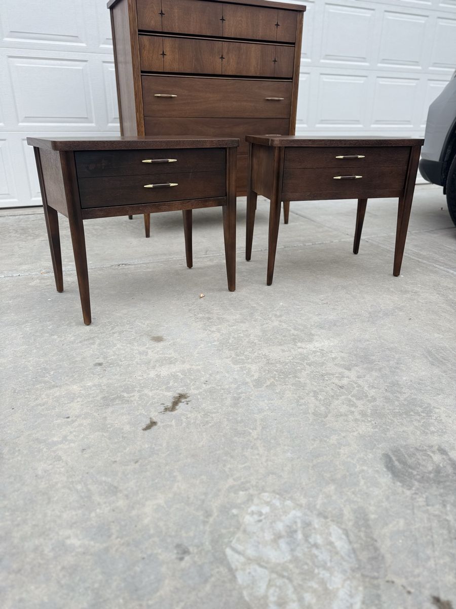 vintage Broyhill Saga mid-century modern nightstands