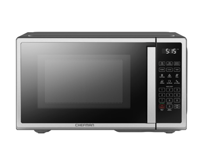 New in Box, Chefman 1.1 Cu ft Countertop Microwave Oven, 1000 Watts - Stainless