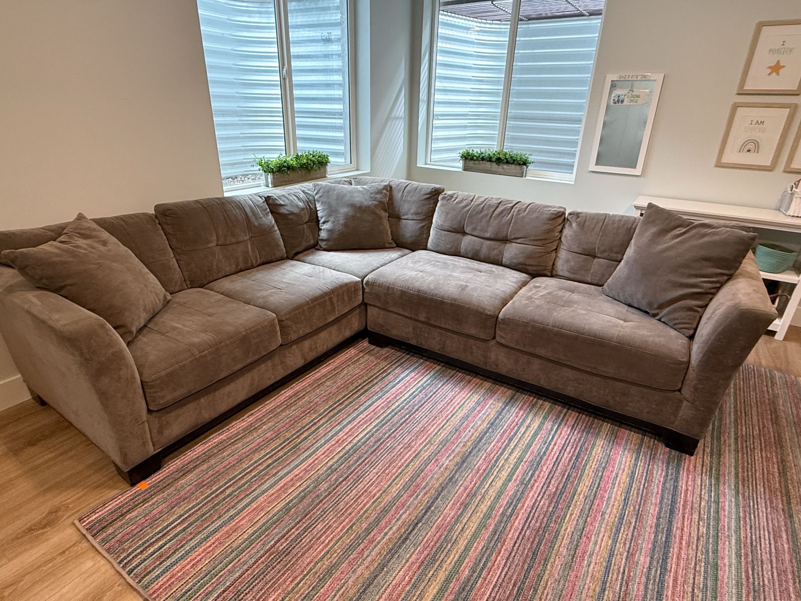 Gray Sectional with Ottoman