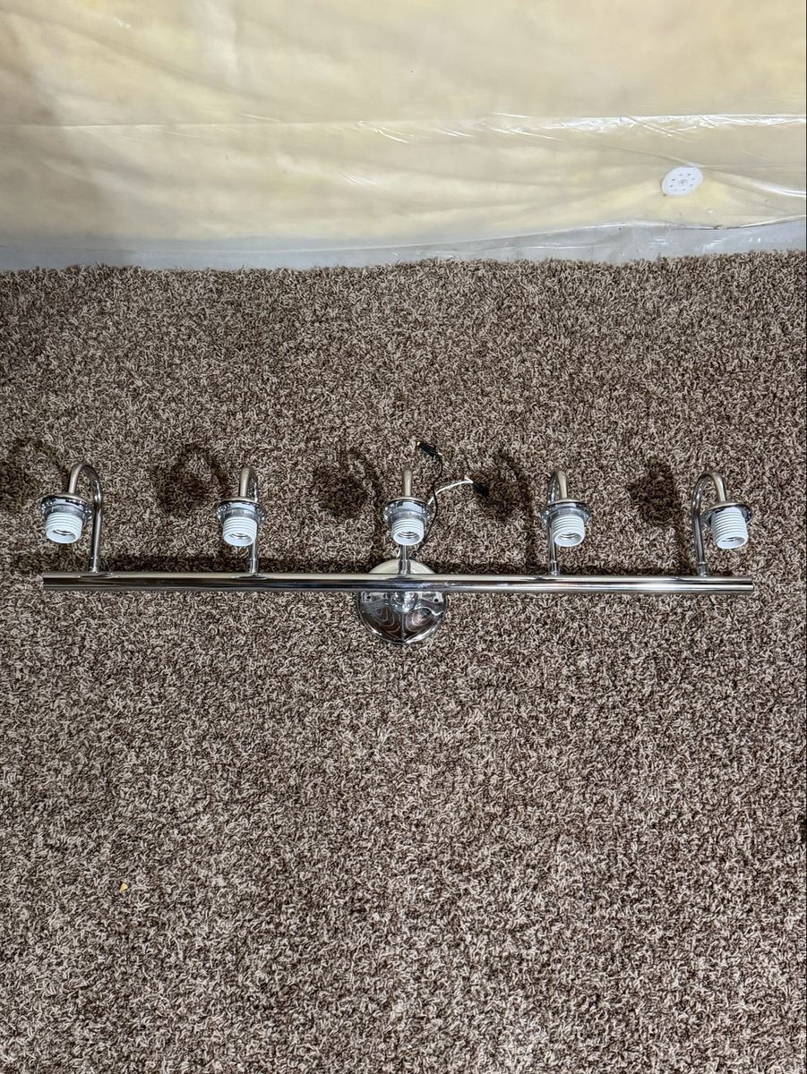 Chrome 5-Light Vanity Strip Light Fixture - Modern Design, No Bulbs - 36” wide