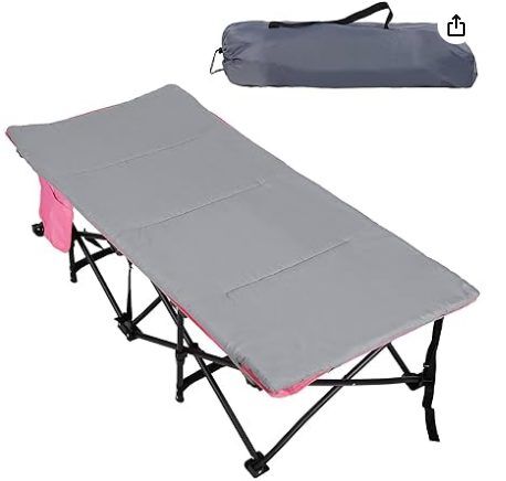 NEW - REDCAMP Kids Foldable Camping Cot with Mattress Pad, 220 LBS Child