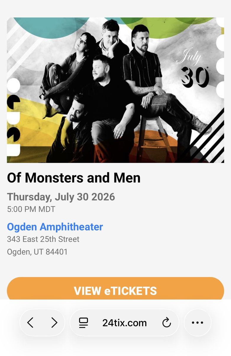 Of Monsters and Men Concert Tickets - Ogden Amphitheater - July 30, 2026