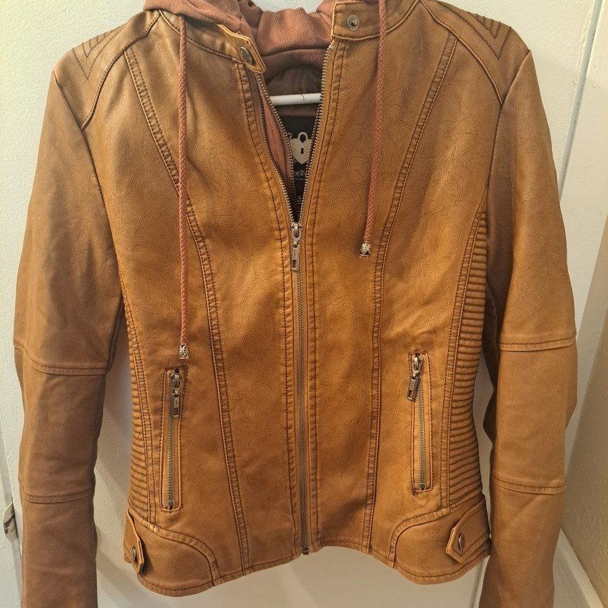 Womens Lock and Love leather looking jacket