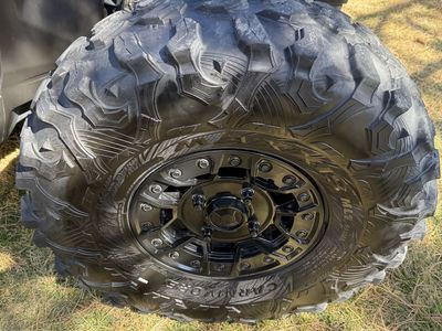 32 Maxxis Carnivore ML1 on 14 Black Can-Am Wheel