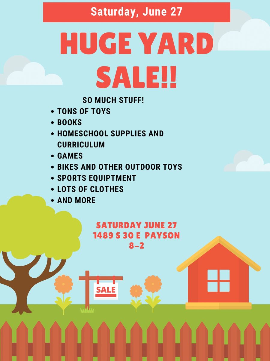 Huge Yard Sale - Toys, Books, Homeschool, Games, Clothes, Sports Eq - Saturday, June 27