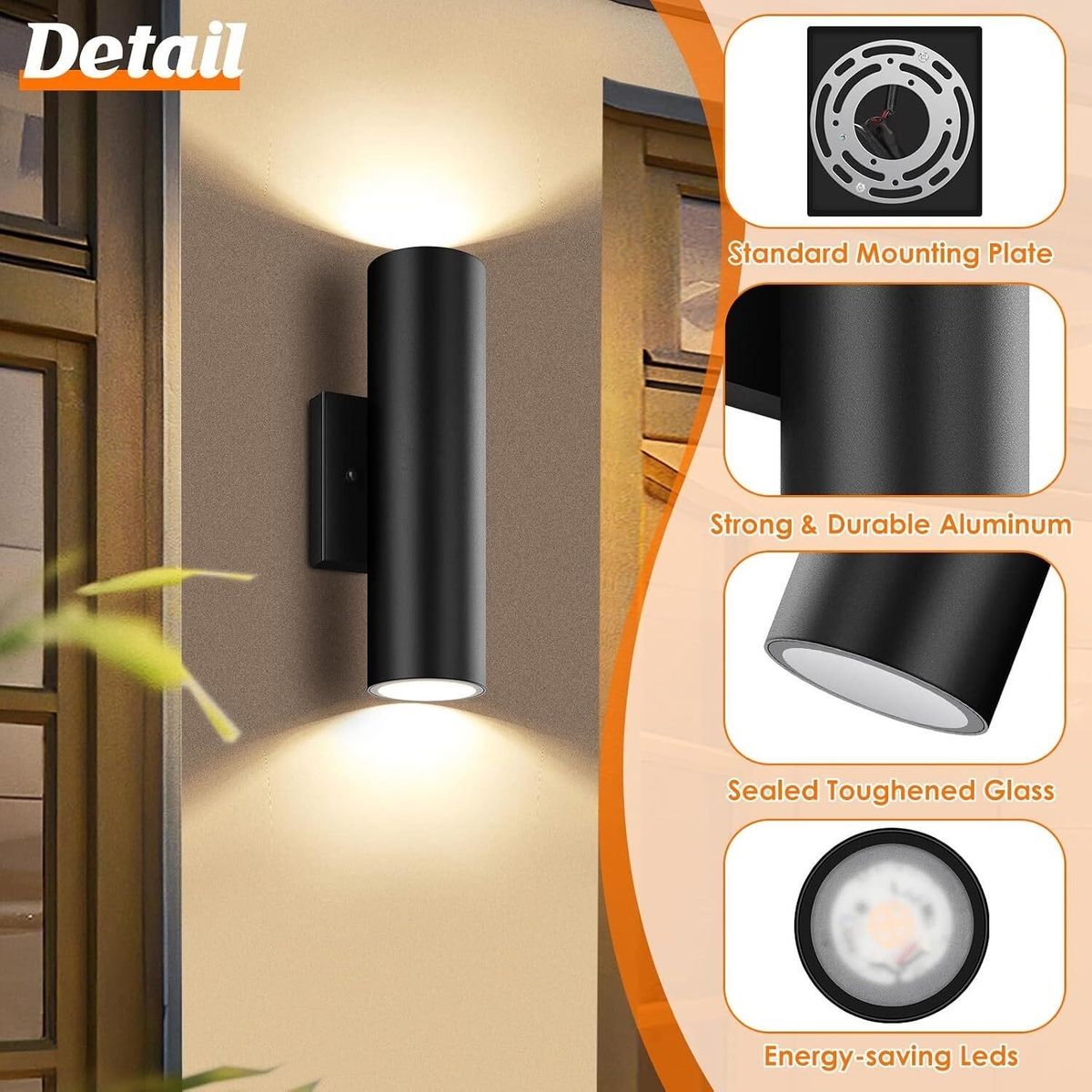 1pc GoBright Outdoor Wall Lights 12W LED