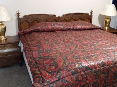 Baker Furniture Solid Wood French Provincial King Bedroom Set - Headboard, Dresser & Nightstands