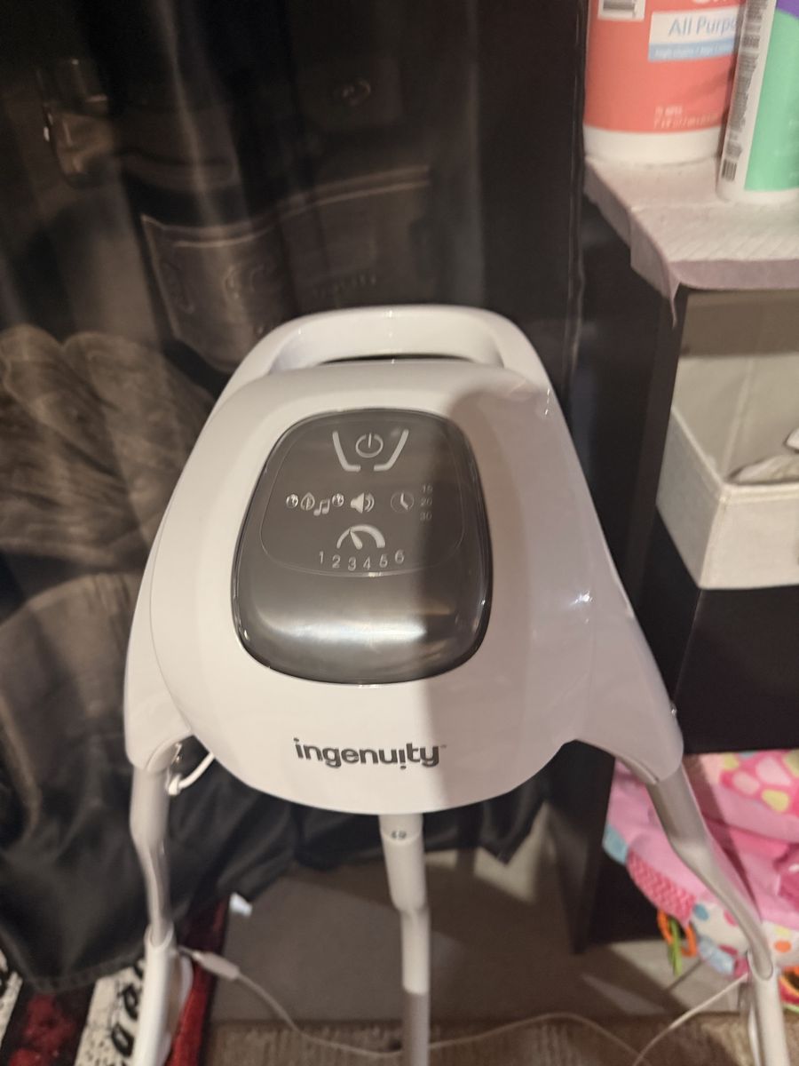 Ingenuity Baby Swing - White/Pink Floral, Music & Vibration, Timer Settings