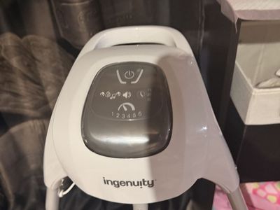 Ingenuity Baby Swing - White/Pink Floral, Music & Vibration, Timer Settings