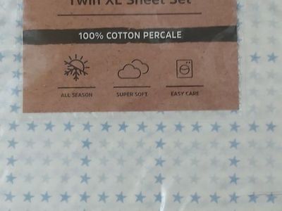 Wrangler 100% Cotton Twin XL percale sheet set