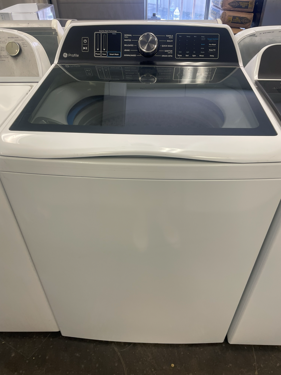 GE Profile Top Load Washer White - Smart Wash Technology, Multiple Cycles