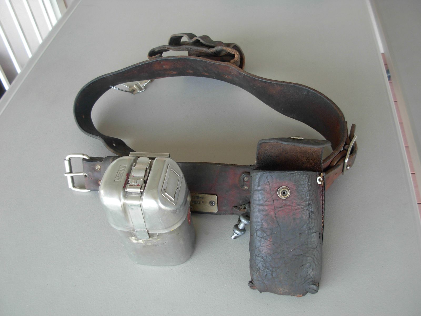 Vintage Mining Safety Apparatus / Old W65 Self Rescuer with Belt