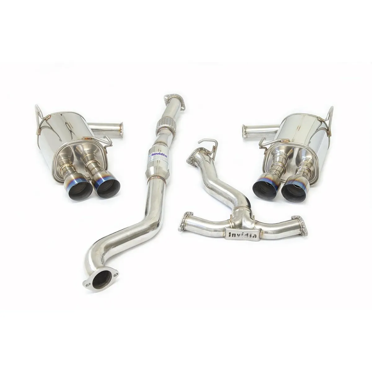 Invidia Q300 Stainless Steel Single Layer Titanium Burnt Tip Quad Tip Cat Back Exhaust for 2022-2025 Subaru WRX HS22WRXG2T