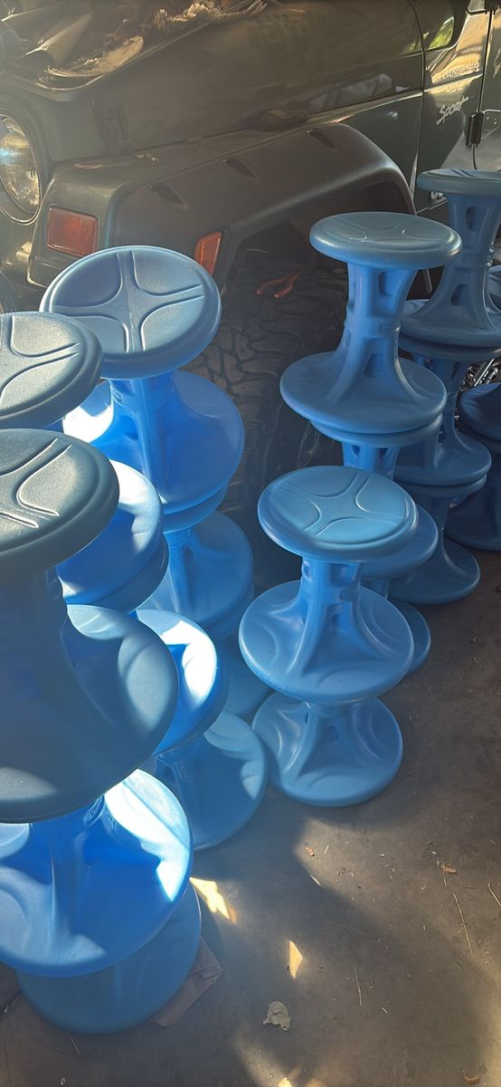 Simplay3 Blue Plastic Wobble Stool Active Classroom Seating