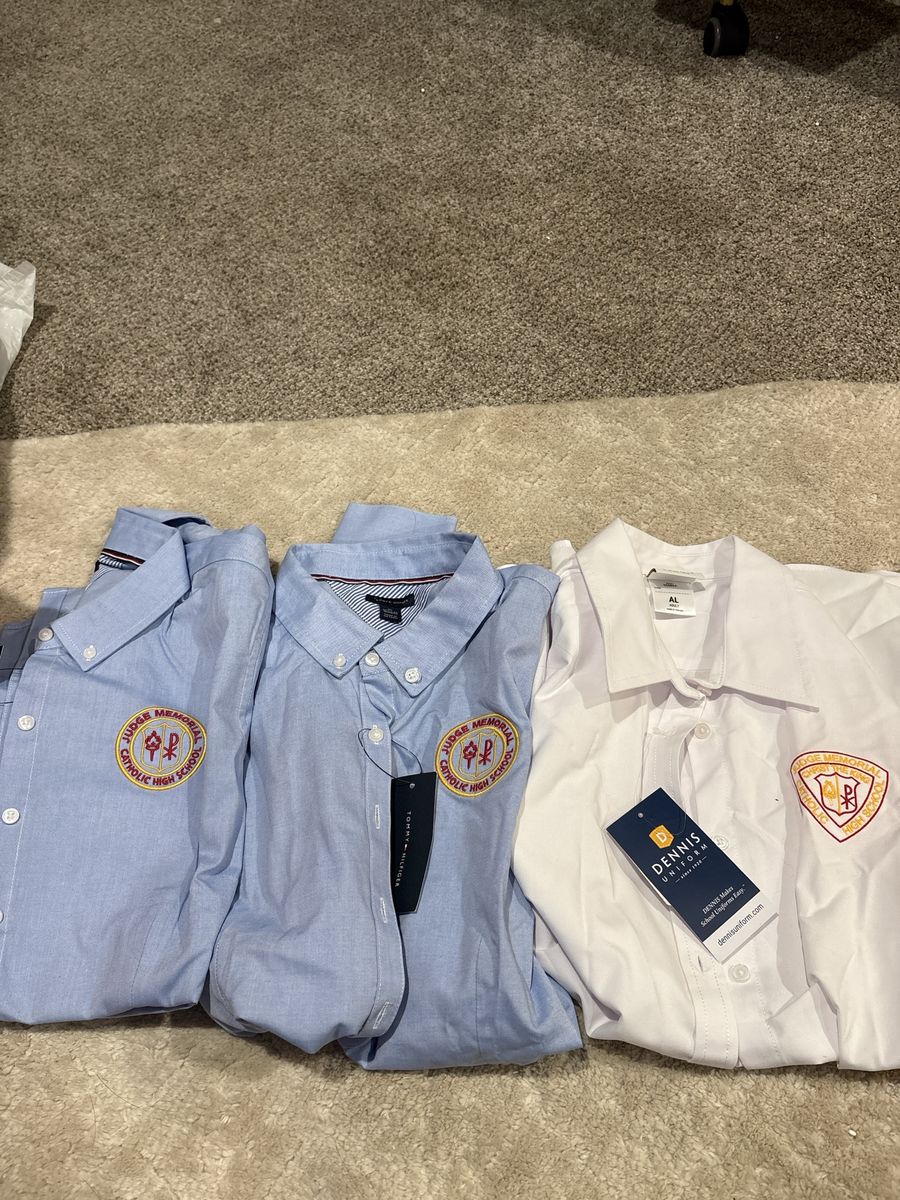 Judge Memorial Catholic High School Uniform Shirts Lot (3) - Tommy Hilfiger & Dennis Uniform