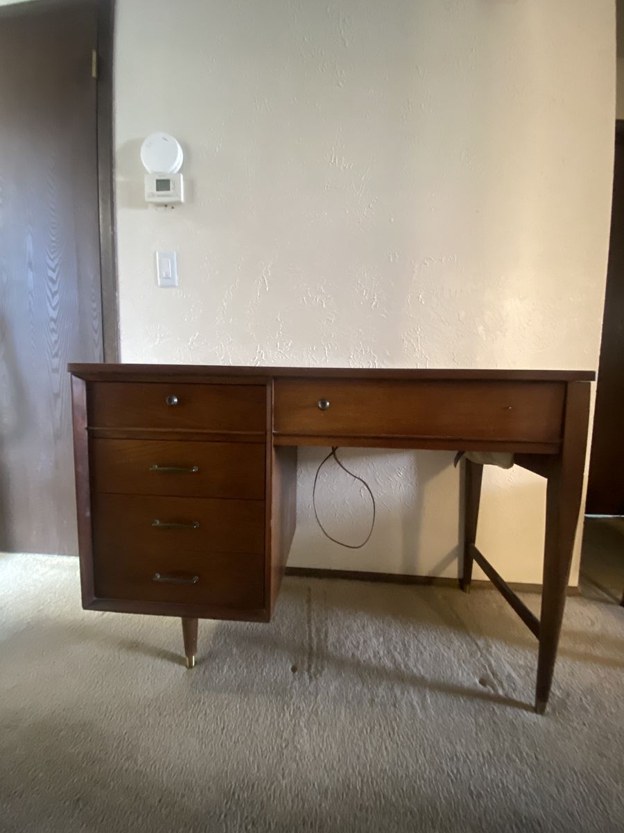 Vintage Mid Century Desk, Singer 600 Sewing Machine, Mcm, Retro, Unique, Walnut