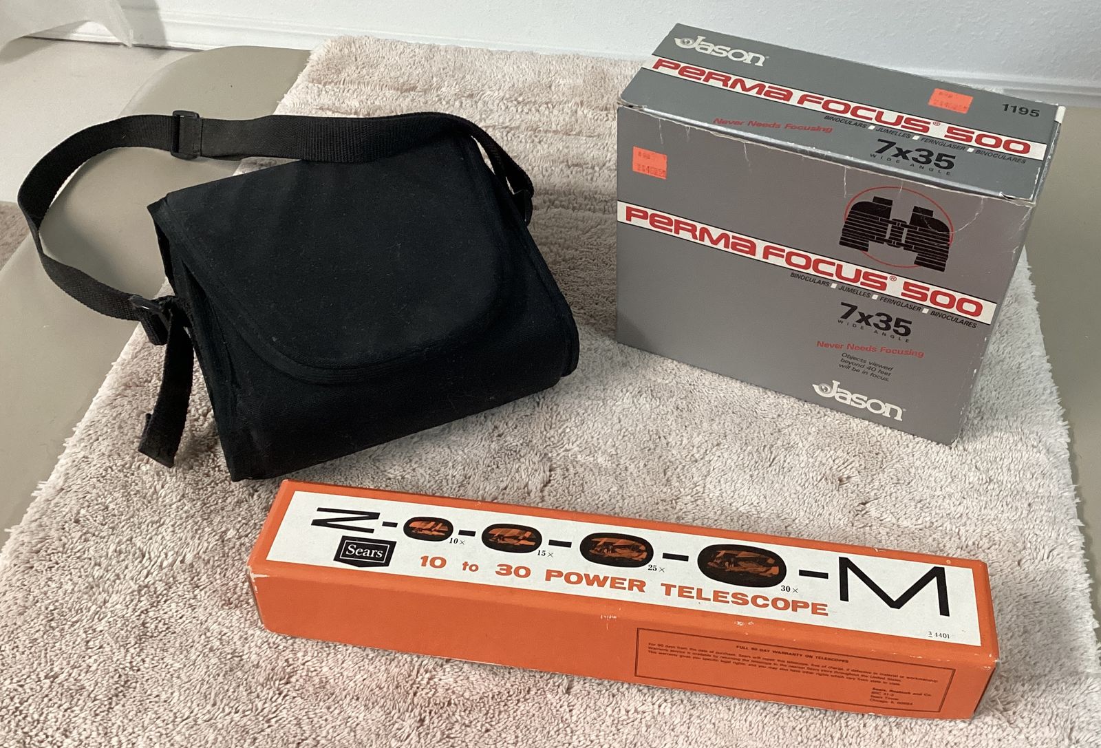 Night-Vision Binoculars, 7x35 Binoculars, and Vintage Telescope (3-Item Optics Collection)
