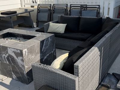 Patio Wicker Sectional Sofa w/ 2 Ottomans