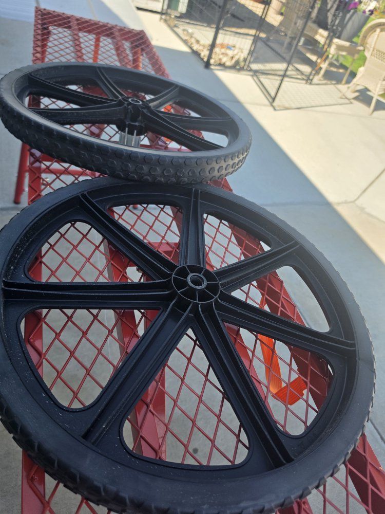 Set of 2 Black Plastic Replacement Utility Wheels 