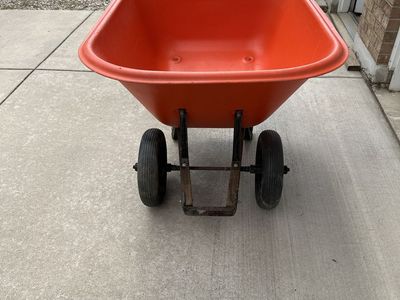 True Temper Big 10 Dual-Wheel Poly Wheelbarrow - Orange