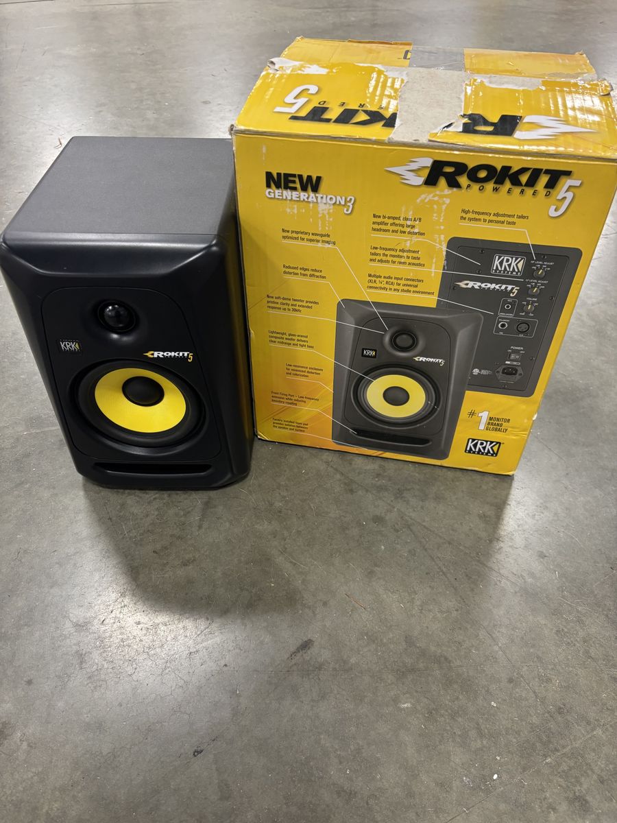 KRK Rokit 5 G3 Powered Studio Monitor - Black/Yellow - Single Speaker